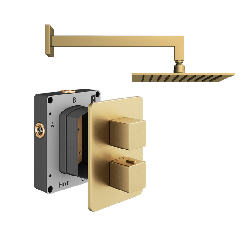 Shower Pack 1 - Square - Brushed Brass
