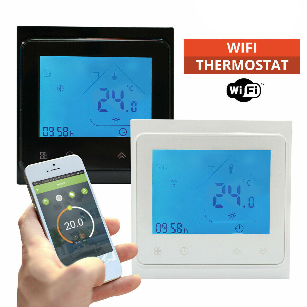 Underfloor Heating Thermostat WiFi Programmable Smartphone Electric Water UFH