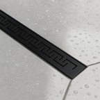 Shower Tray with Linear Drain - Longside Drain Position - Black