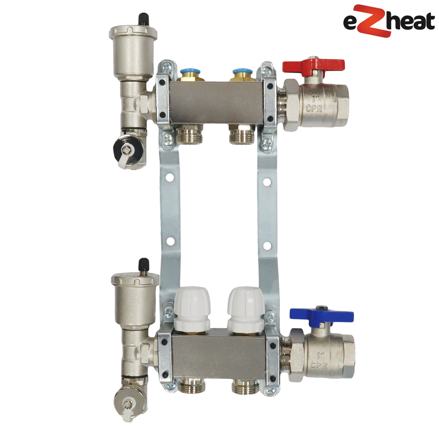 Stainless Steel Wall Hung Radiator Manifold 2-11 Port with Brackets