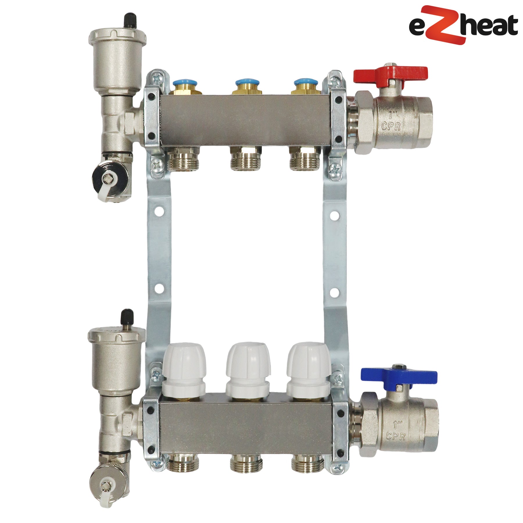 Stainless Steel Wall Hung Radiator Manifold 2-11 Port with Brackets