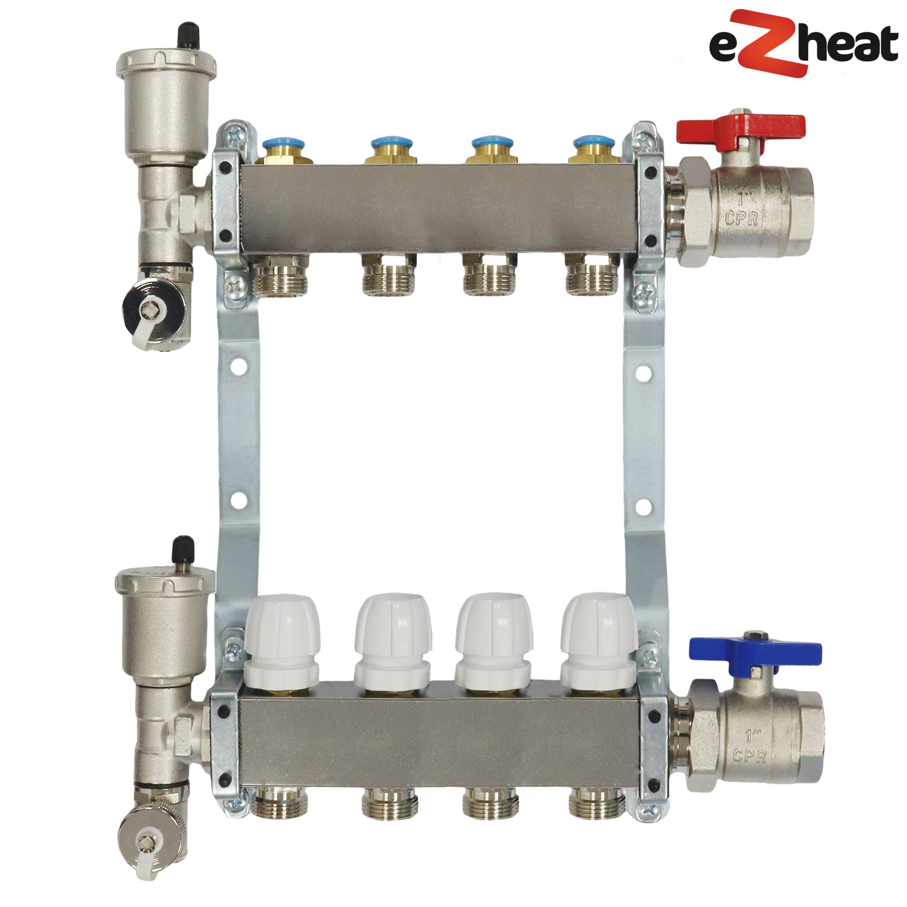 Stainless Steel Wall Hung Radiator Manifold 2-11 Port with Brackets