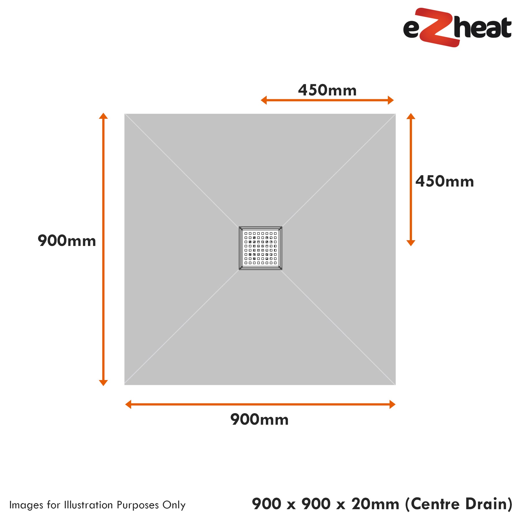 Wet Room Shower Tray Kits with Wetroom Waste - Choice of Grate - Various Sizes