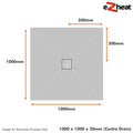 Wet Room Shower Tray Kits with Wetroom Waste - Choice of Grate - Various Sizes