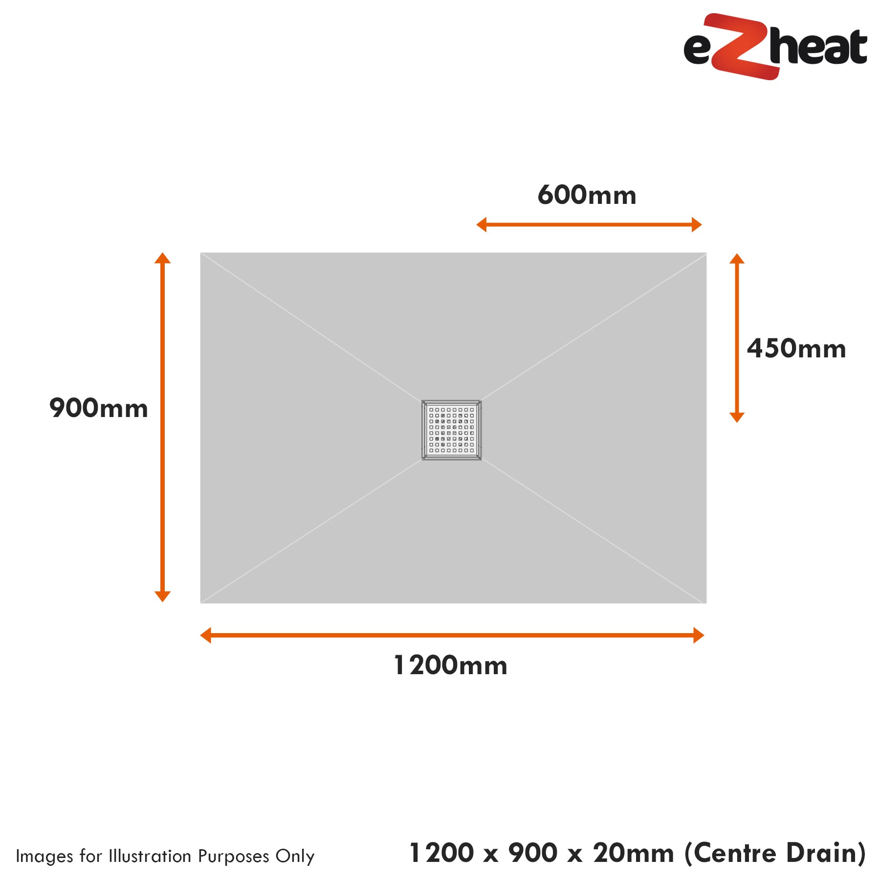 Wet Room Shower Tray Kits with Wetroom Waste - Choice of Grate - Various Sizes