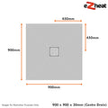 Wet Room Shower Tray Kits with Wetroom Waste - Choice of Grate - Various Sizes