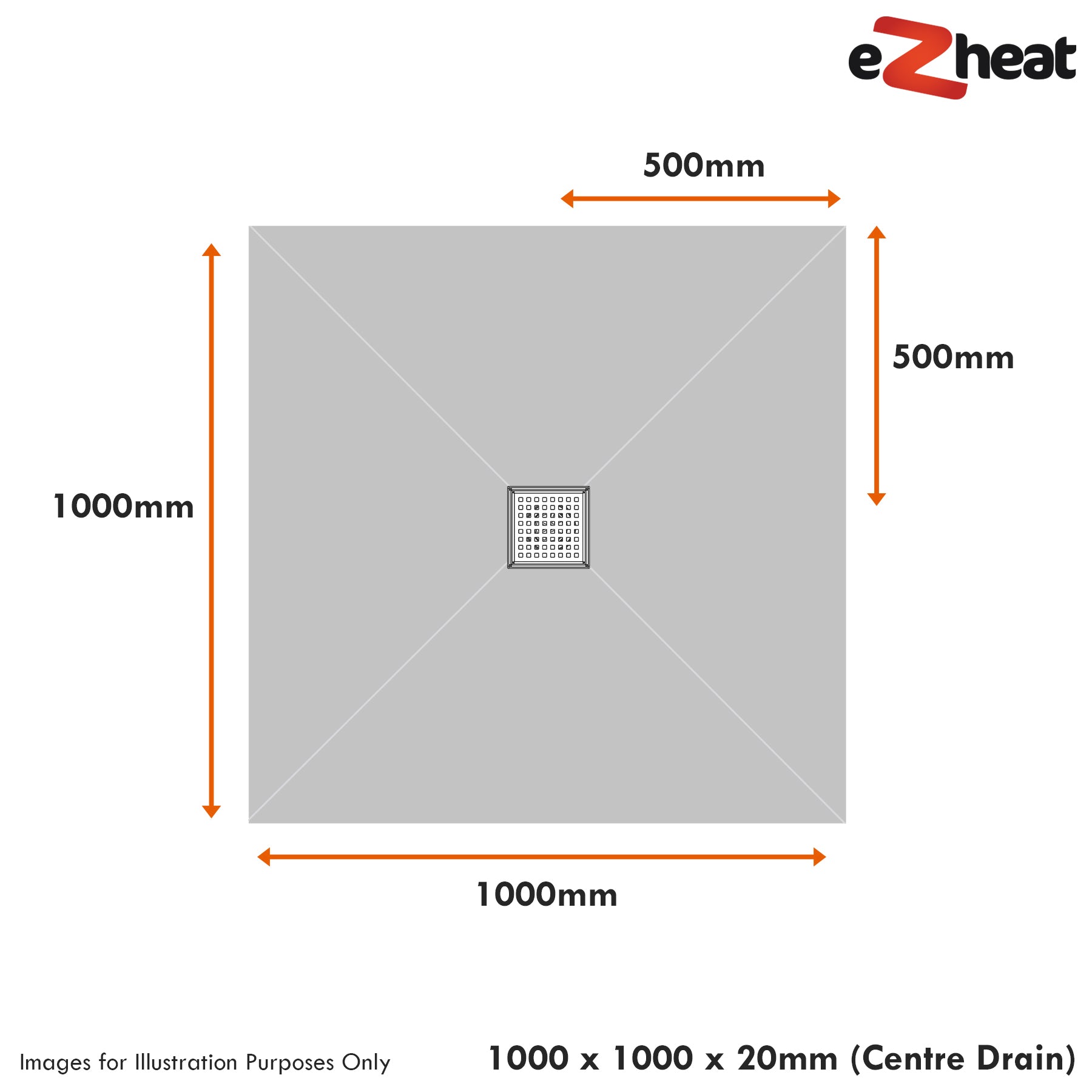 Wet Room Shower Tray Kits with Wetroom Waste - Choice of Grate - Various Sizes
