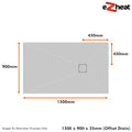 Wet Room Shower Tray Kits with Wetroom Waste - Choice of Grate - Various Sizes