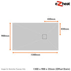 Wet Room Shower Tray Kits with Wetroom Waste - Choice of Grate - Various Sizes