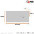 Wet Room Shower Tray Kits with Wetroom Waste - Choice of Grate - Various Sizes