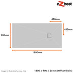 Wet Room Shower Tray Kits with Wetroom Waste - Choice of Grate - Various Sizes
