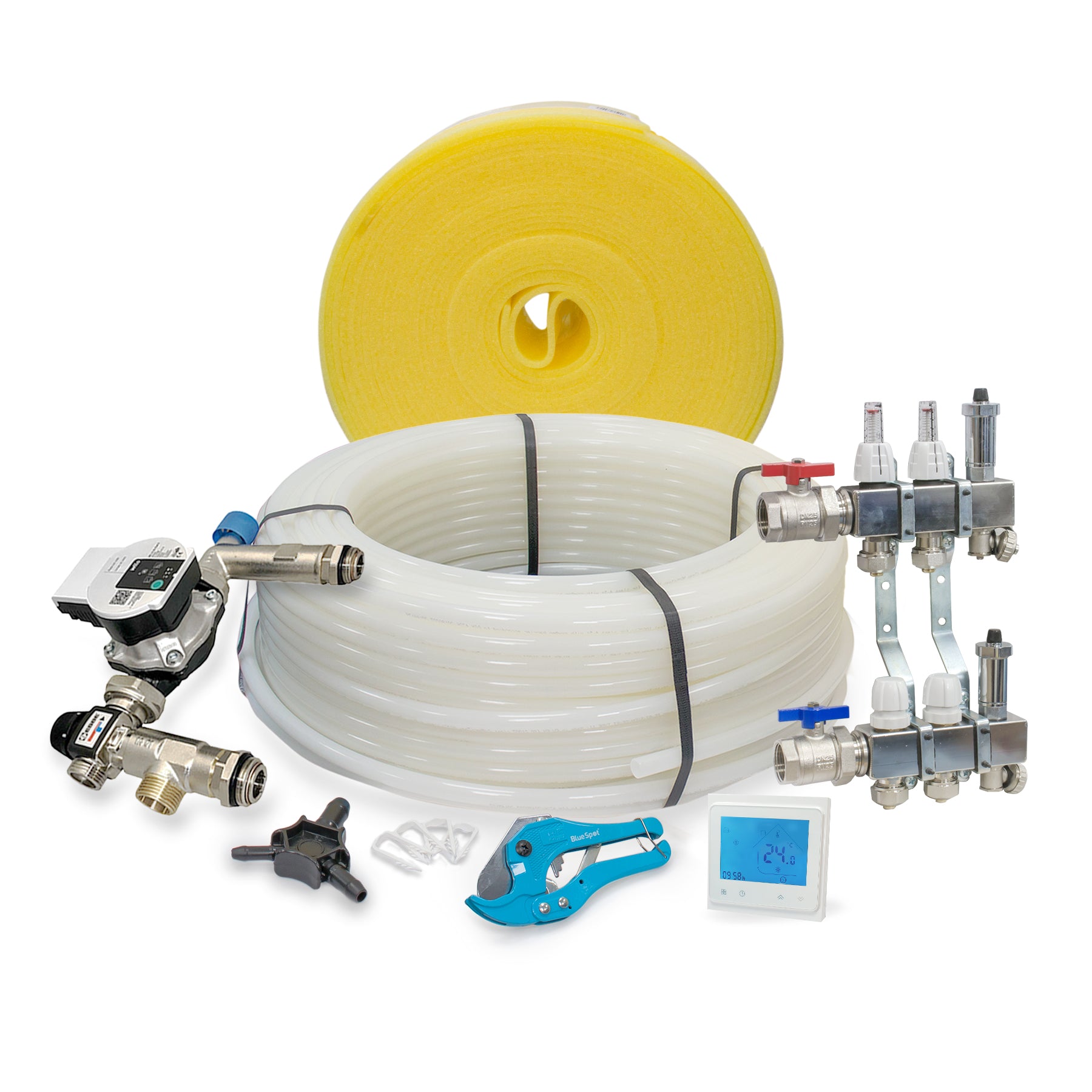 40m2 Warm Water Underfloor Heating Kit – Complete Packs with Pipe, Clips, etc