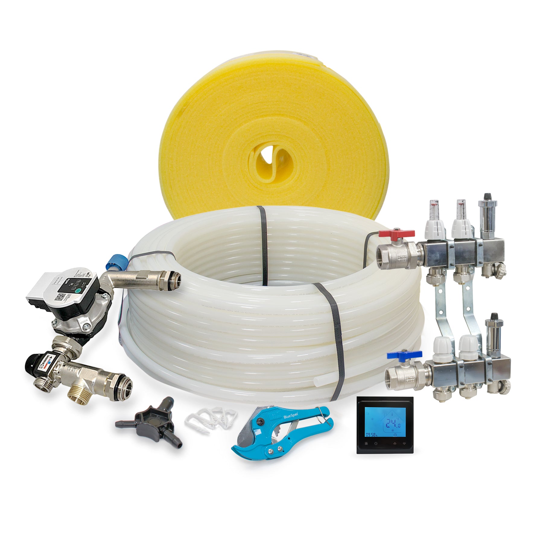 40m2 Warm Water Underfloor Heating Kit – Complete Packs with Pipe, Clips, etc