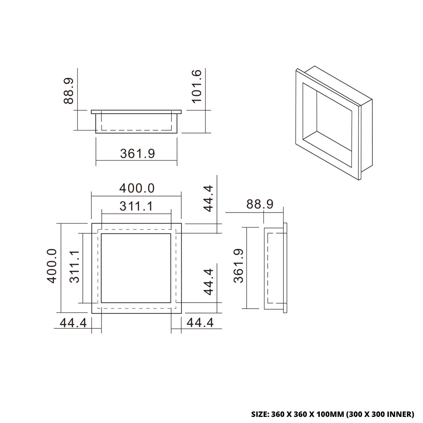 Tileable EPS Shower Niches
