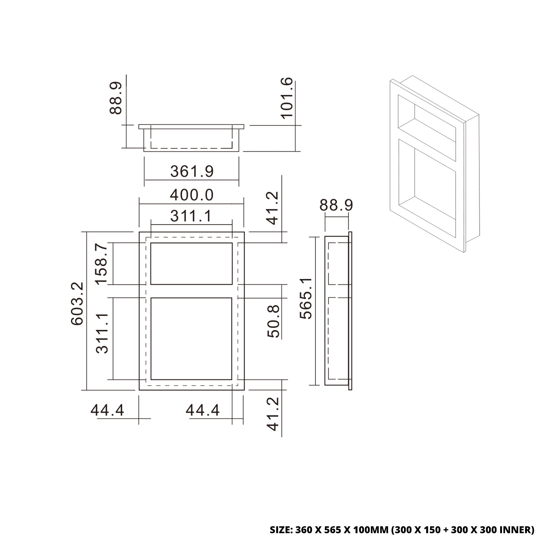 Tileable EPS Shower Niches
