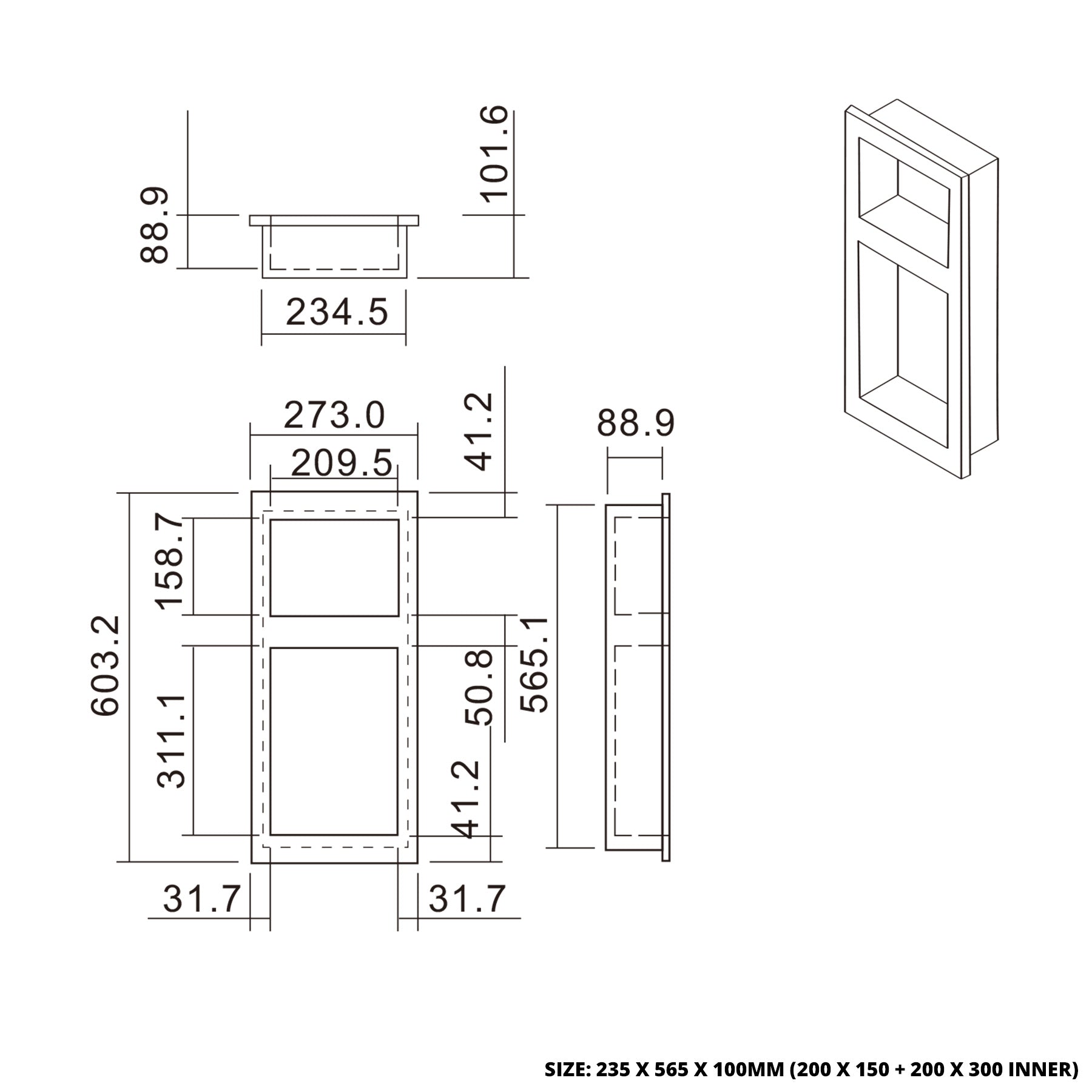 Tileable EPS Shower Niches
