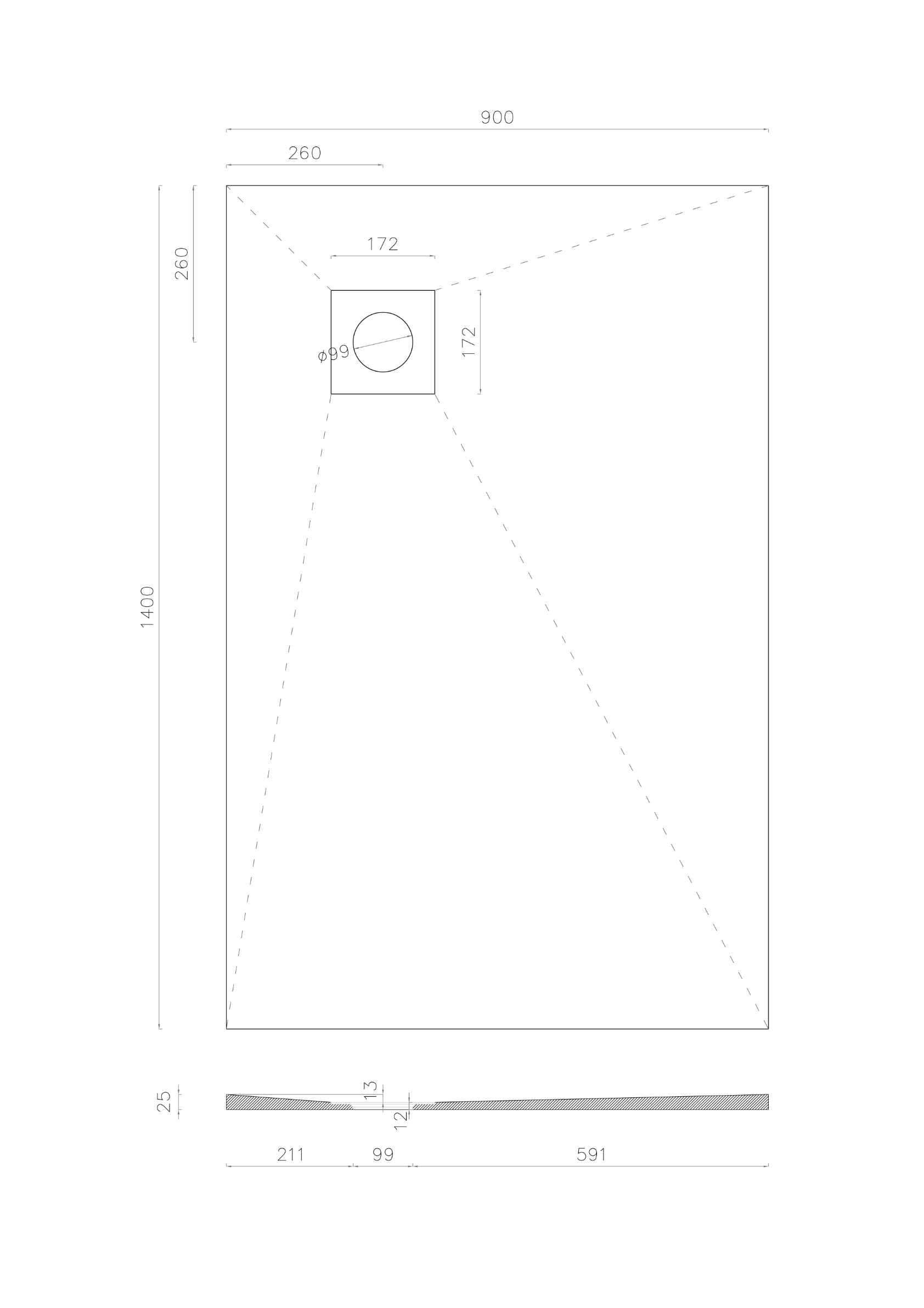 Wet room Shower Tray Kit with Tanking Kit | All Sizes Available