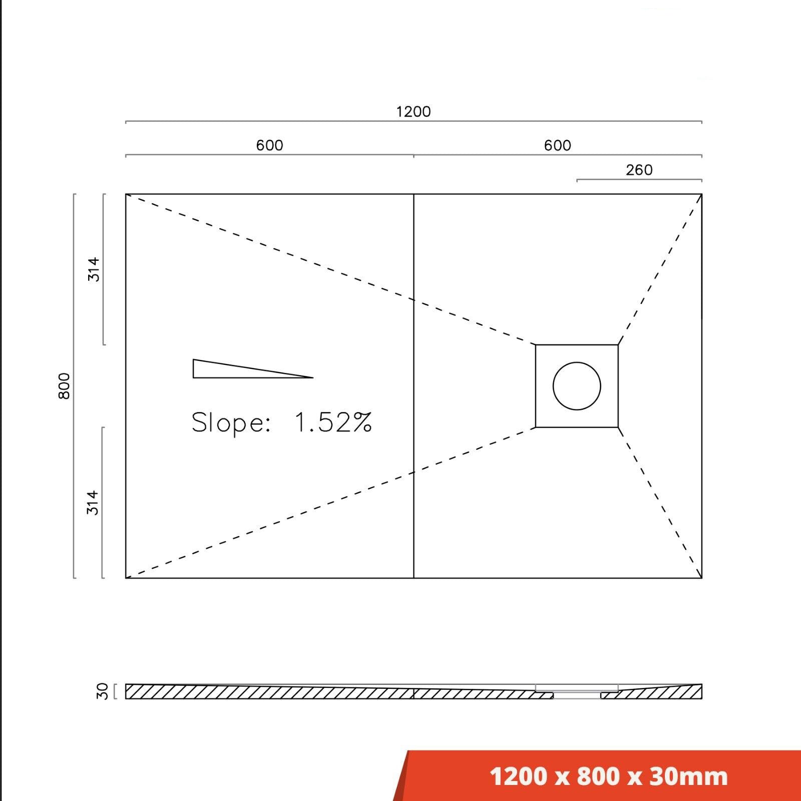 Wet Room Shower Tray Former Tile On Kit - Split Tray - Offset Drain Position