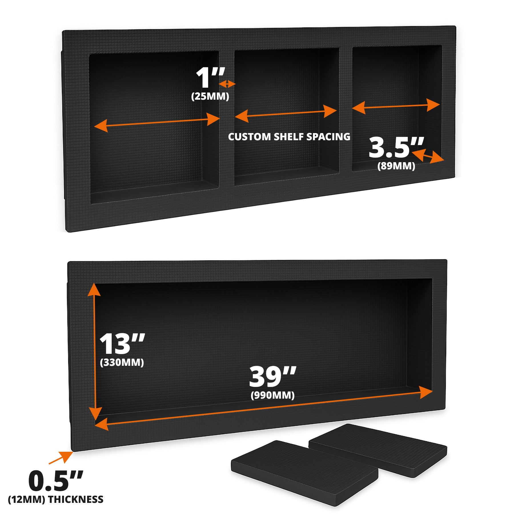 Tileable XPS Shower Niches with Flange