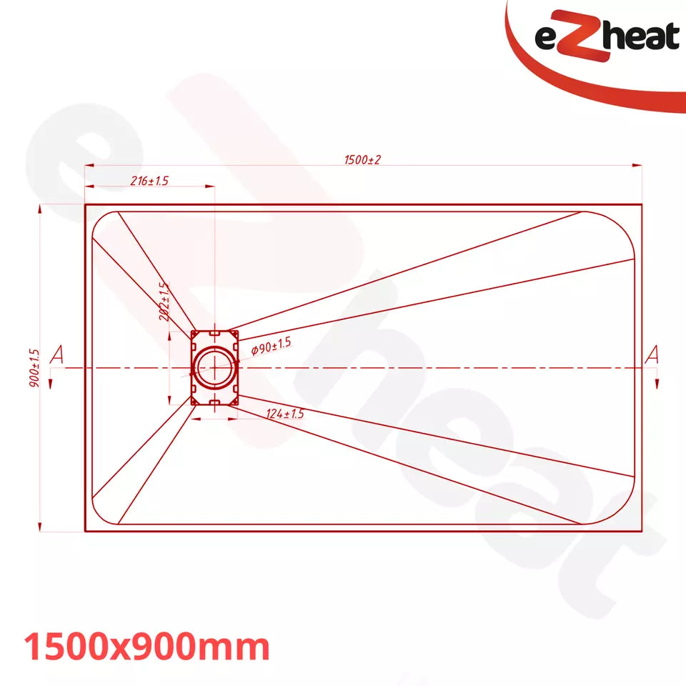 Black SMC Shower Trays with Stainless Steel Drain Cover