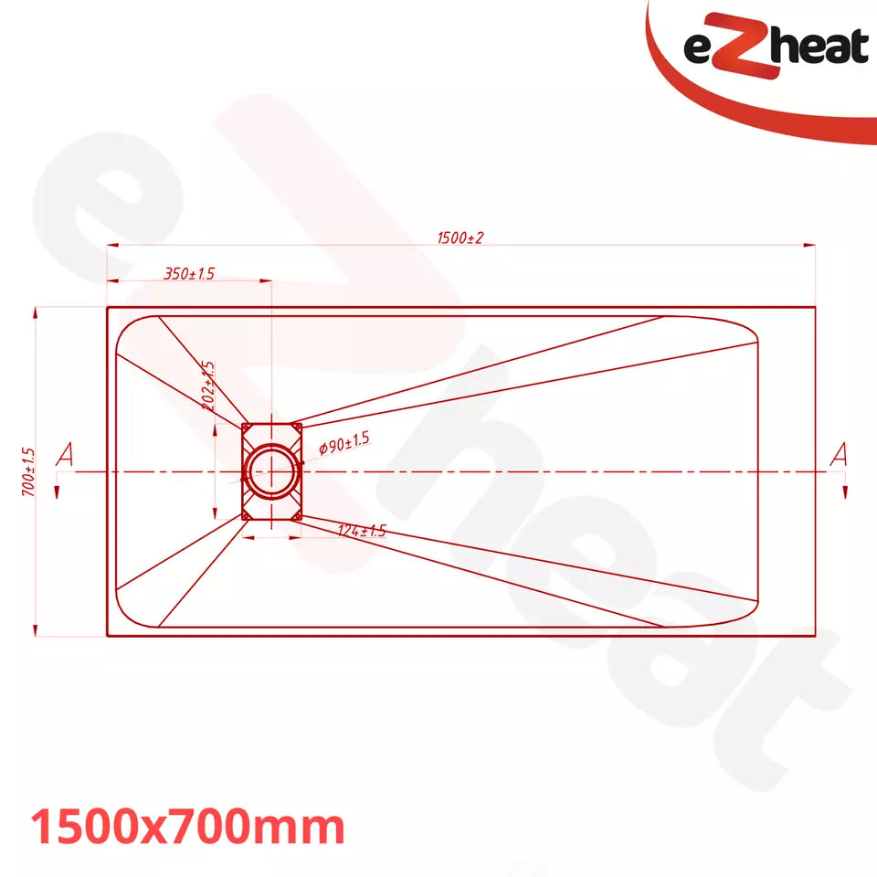 Black SMC Shower Trays with Stainless Steel Drain Cover