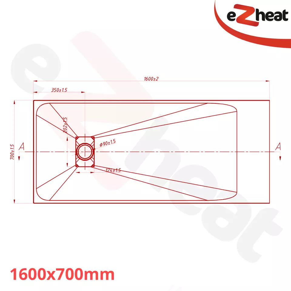 Black SMC Shower Trays with Stainless Steel Drain Cover