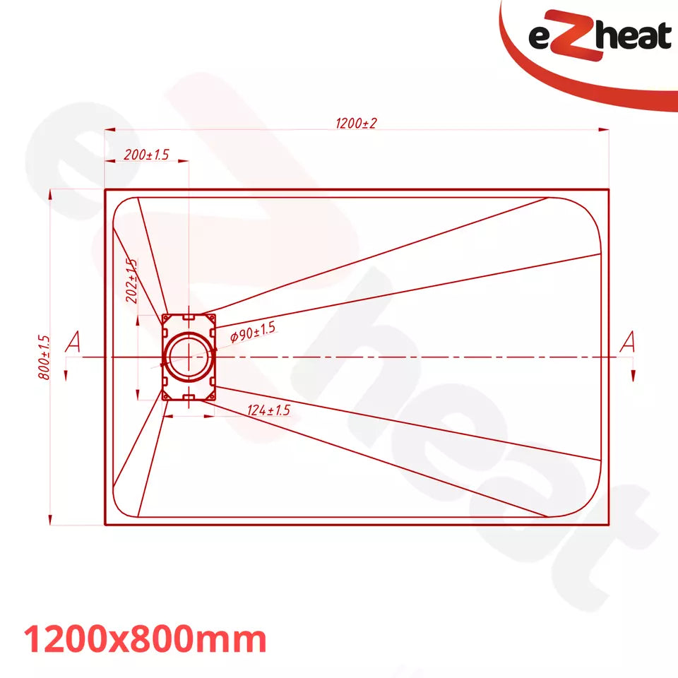 White SMC Shower Trays with Solid Drain Cover