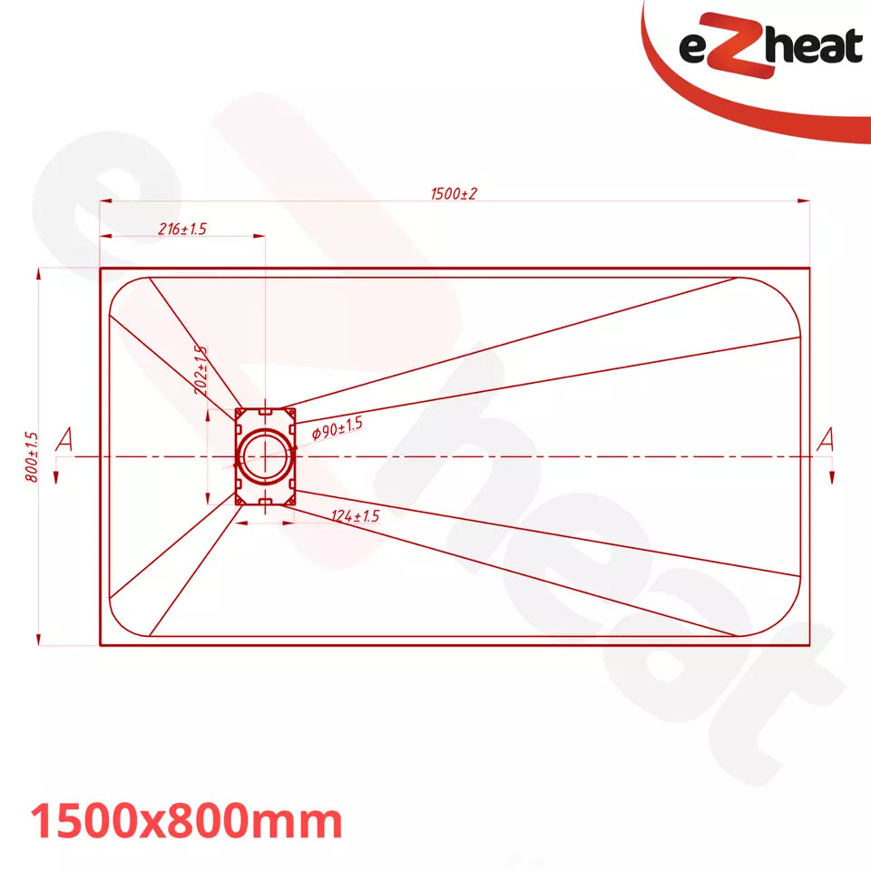 White SMC Shower Trays with Solid Drain Cover