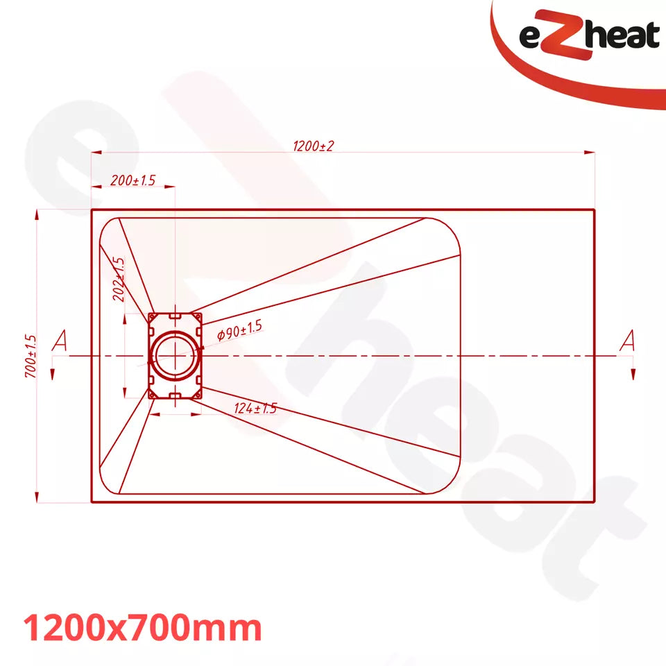 Black SMC Shower Trays with Solid Holes Drain Cover