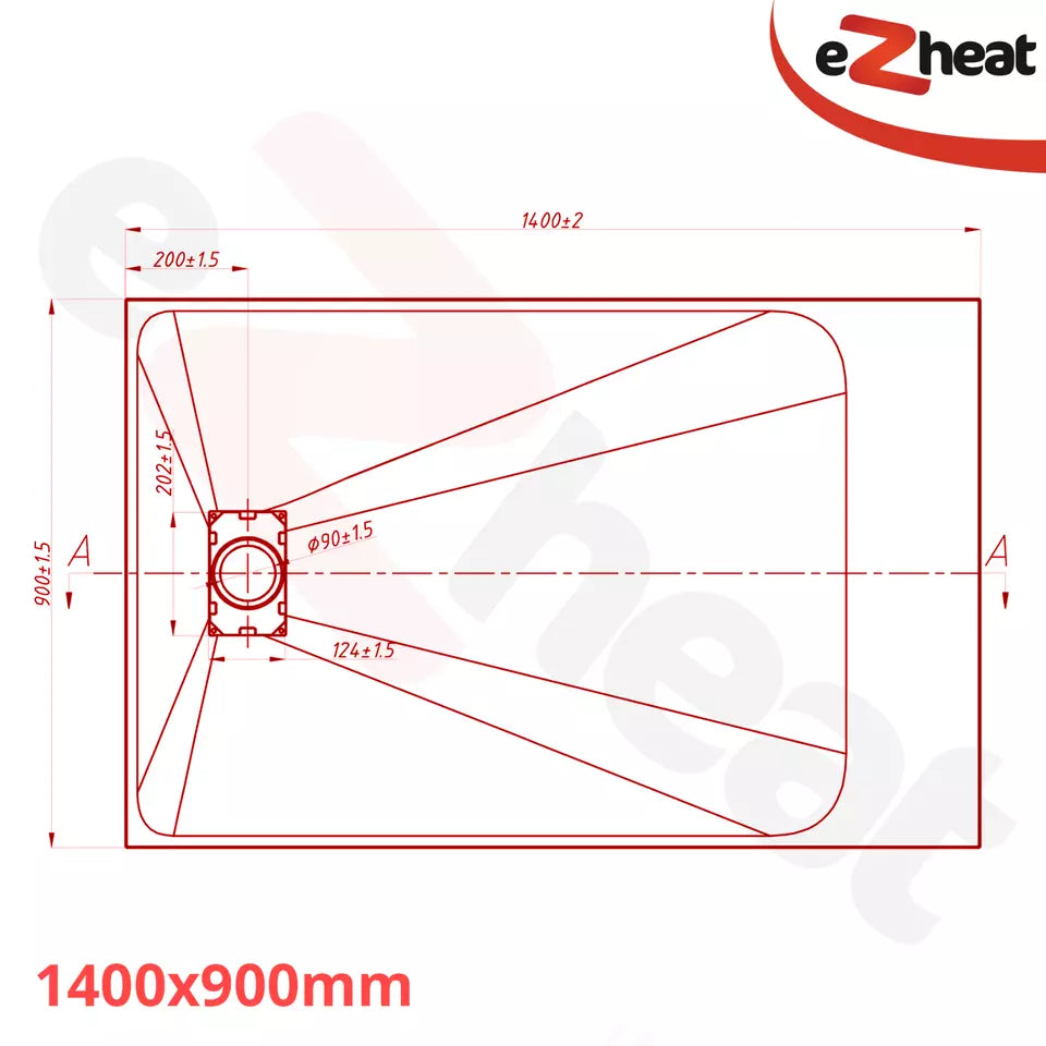 Black SMC Shower Trays with Solid Holes Drain Cover