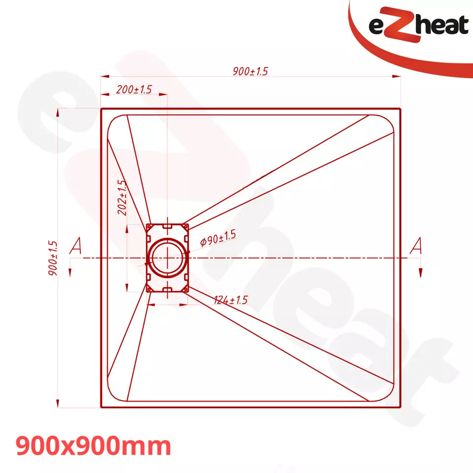 White SMC Shower Trays with Stainless Steel Drain Cover