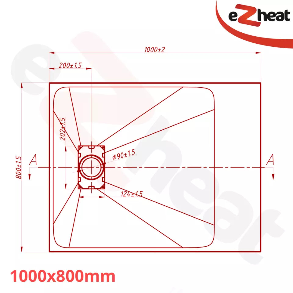 White SMC Shower Trays with Stainless Steel Drain Cover
