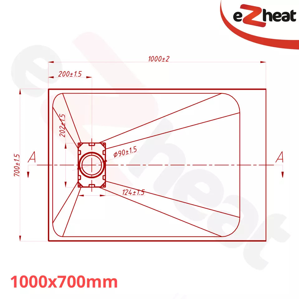 White SMC Shower Trays with Stainless Steel Drain Cover