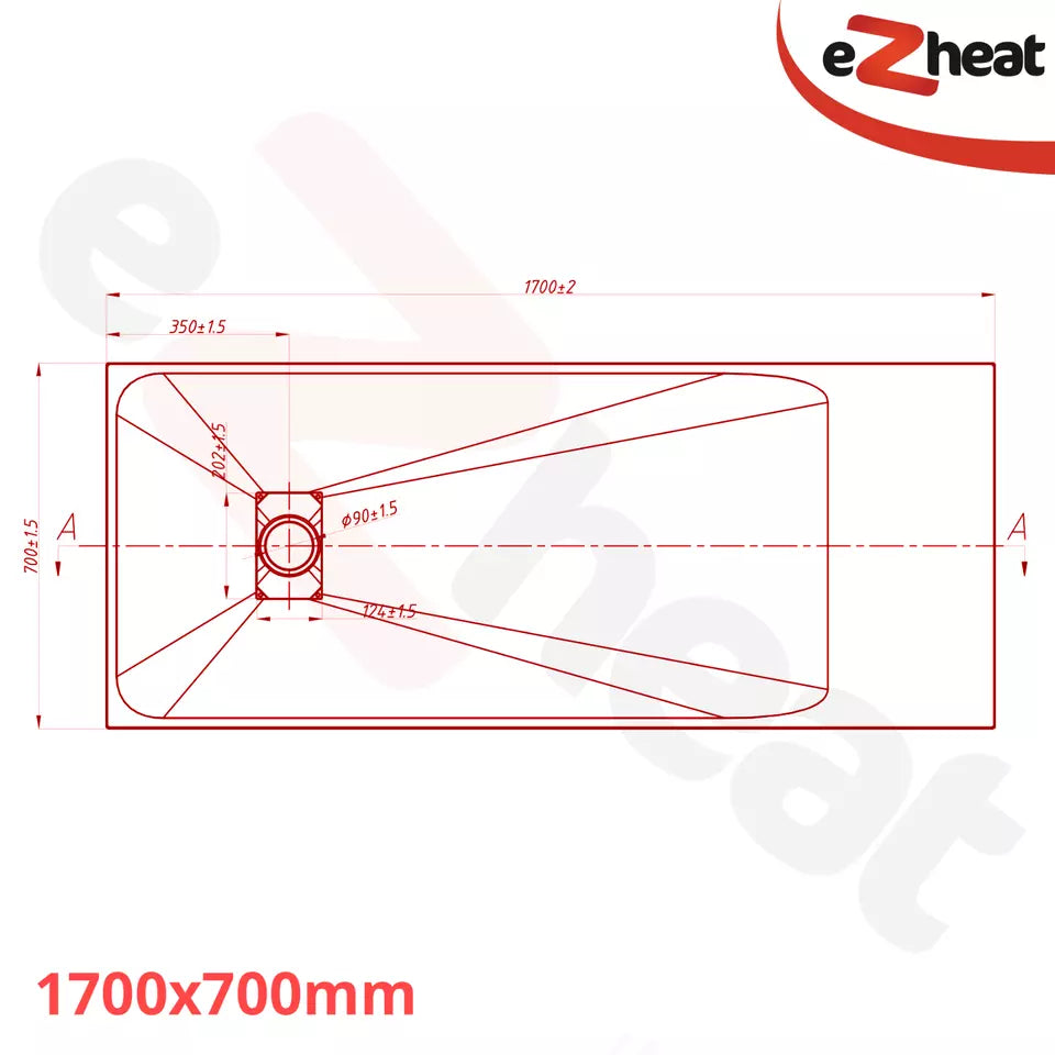 White SMC Shower Trays with Stainless Steel Drain Cover