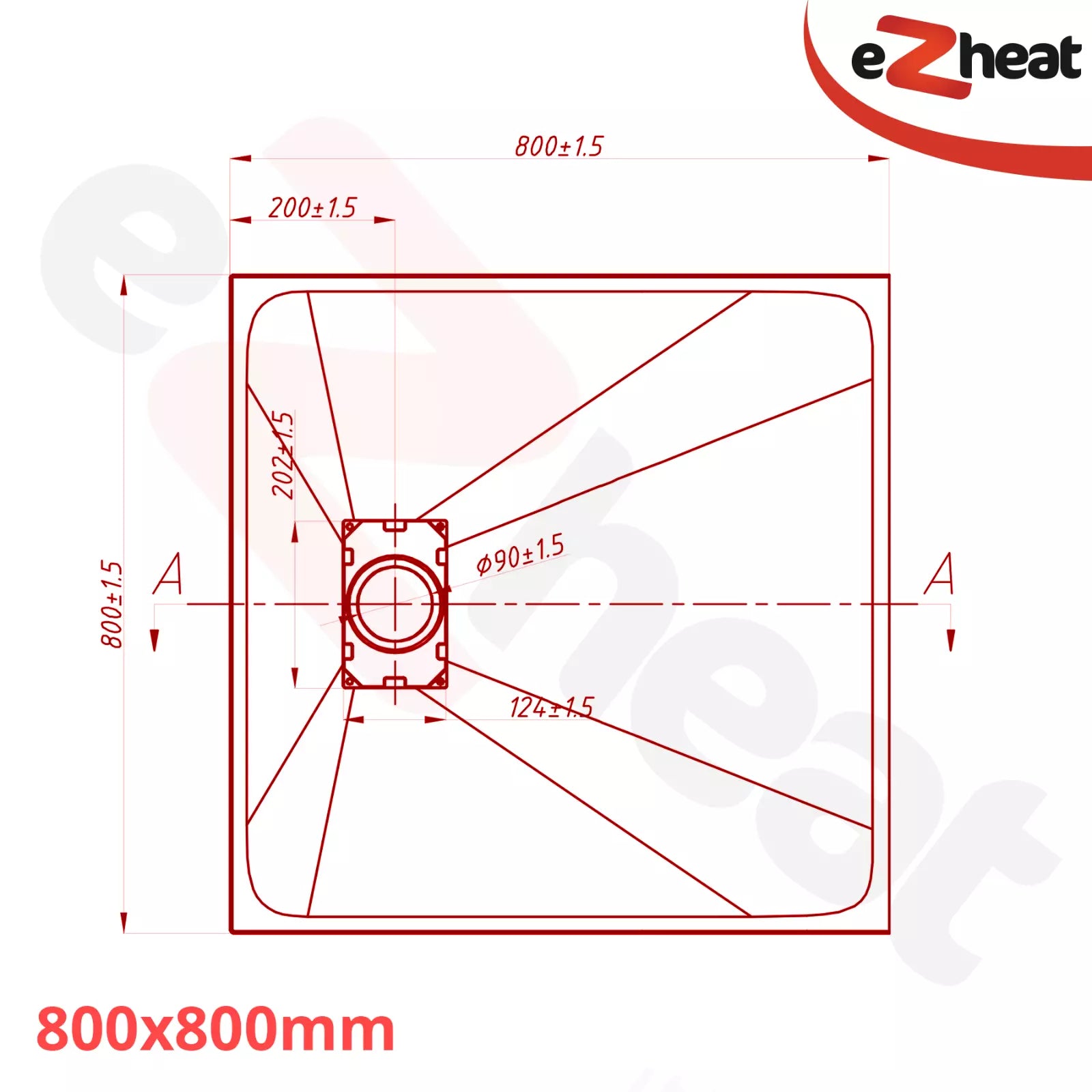 Black SMC Shower Trays with Solid Drain Cover