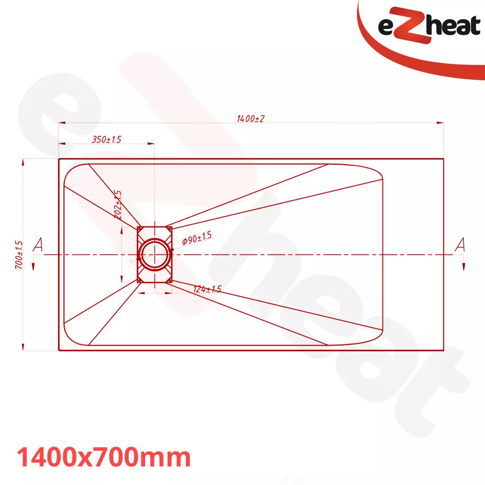 Black SMC Shower Trays with Solid Drain Cover