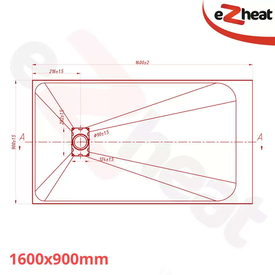 Black SMC Shower Trays with Solid Drain Cover