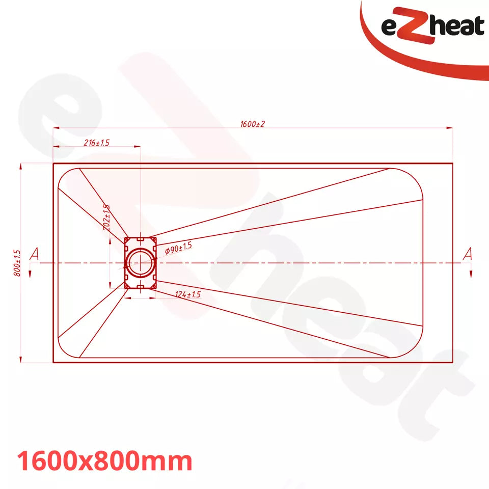 Black SMC Shower Trays with Solid Drain Cover
