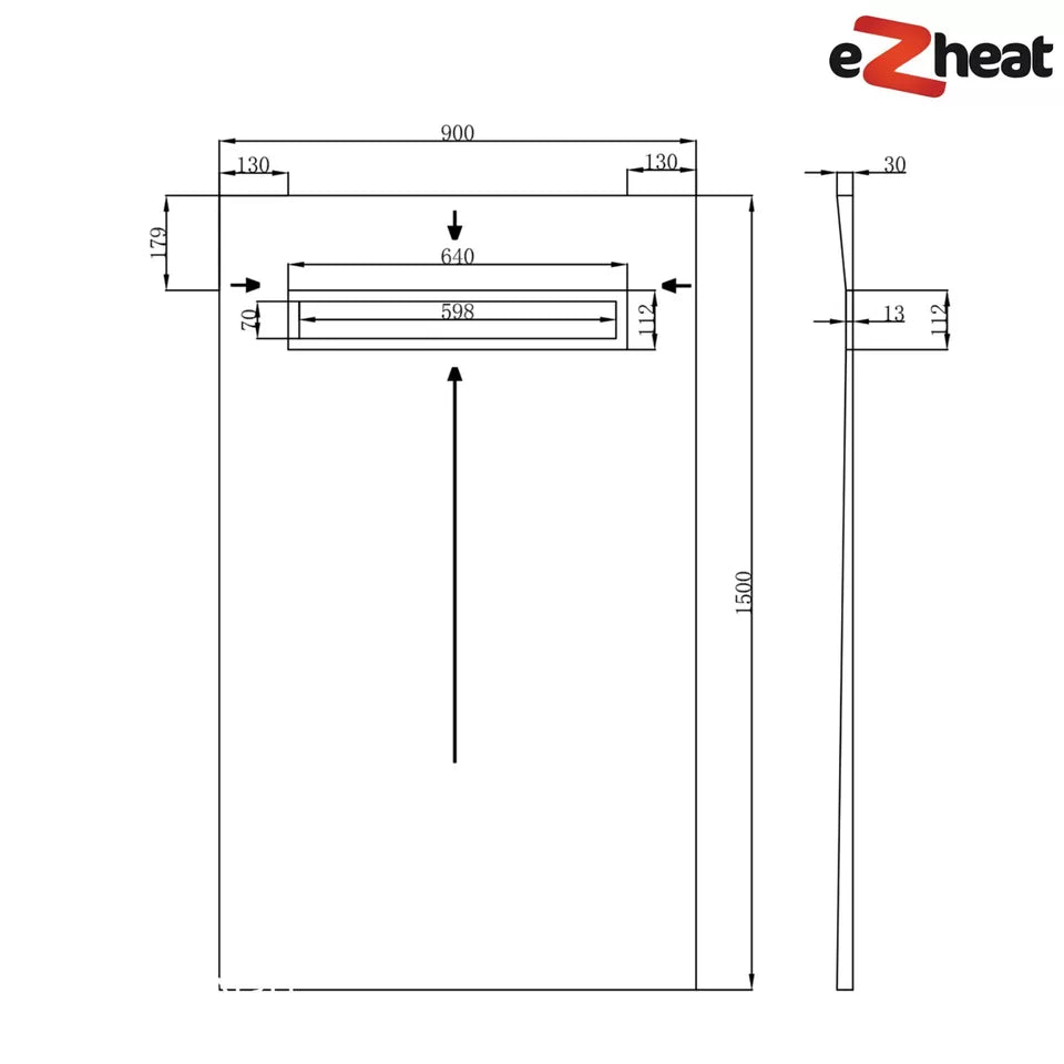 Linear Wetroom Shower Tray - Tile On With Waste and Choice of Grate Style XPS