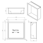 Matte White Stainless Steel Shower Niches - Optional LED Lighting