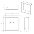 Brushed Stainless Steel Shower Niches - Optional LED Lighting