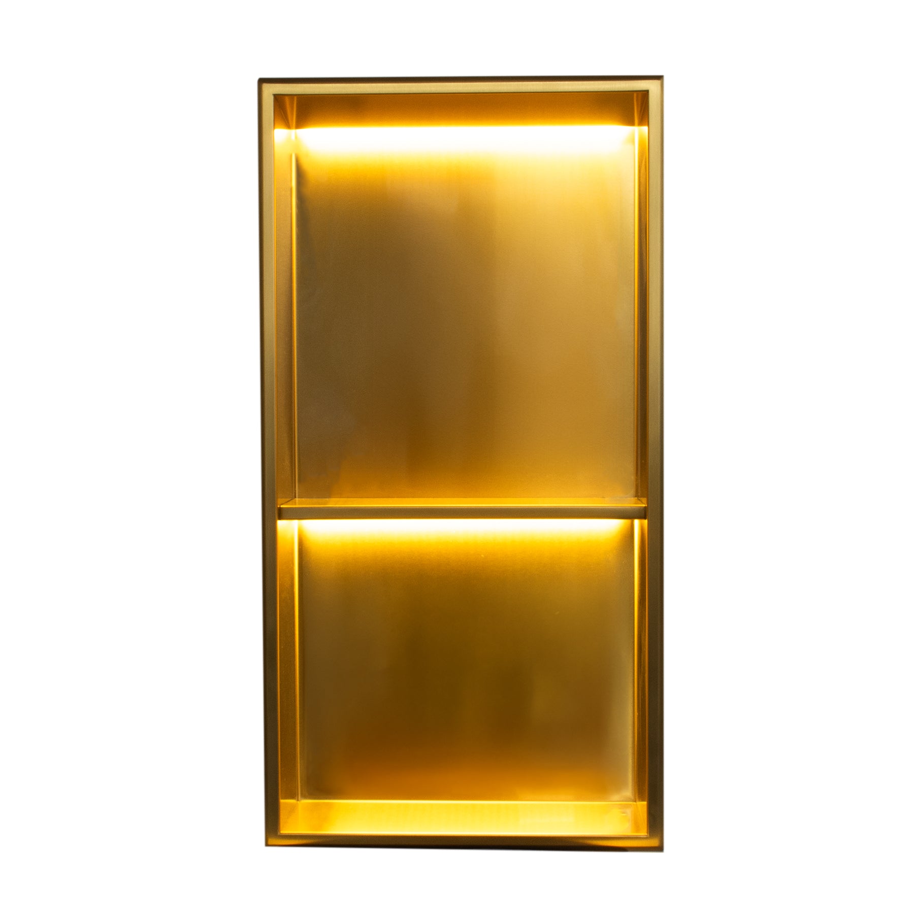 Stainless Steel Shower Niches - Gold Brass - Optional LED Light