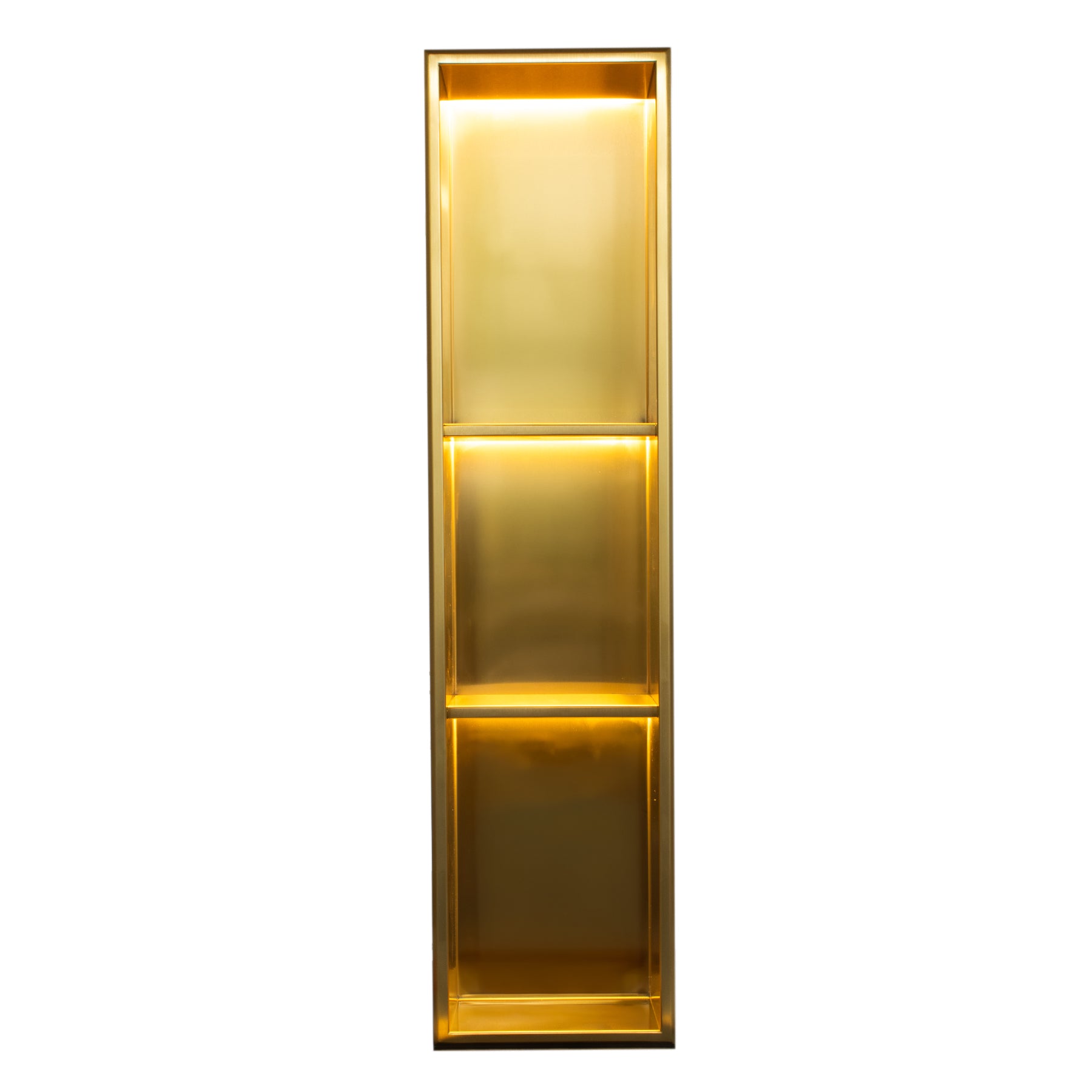 Stainless Steel Shower Niches - Gold Brass - Optional LED Light