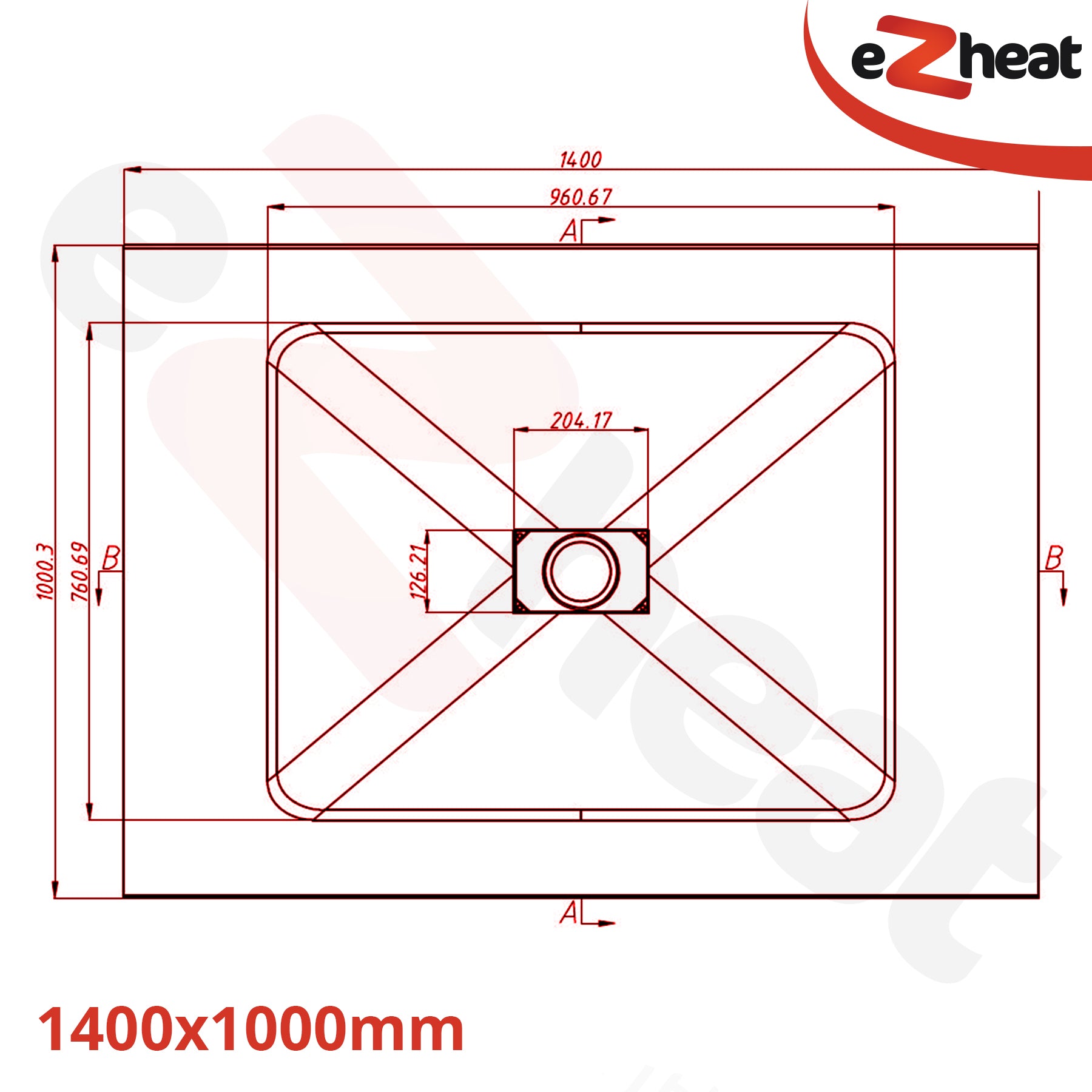 White SMC Shower Trays with Solid Drain Cover
