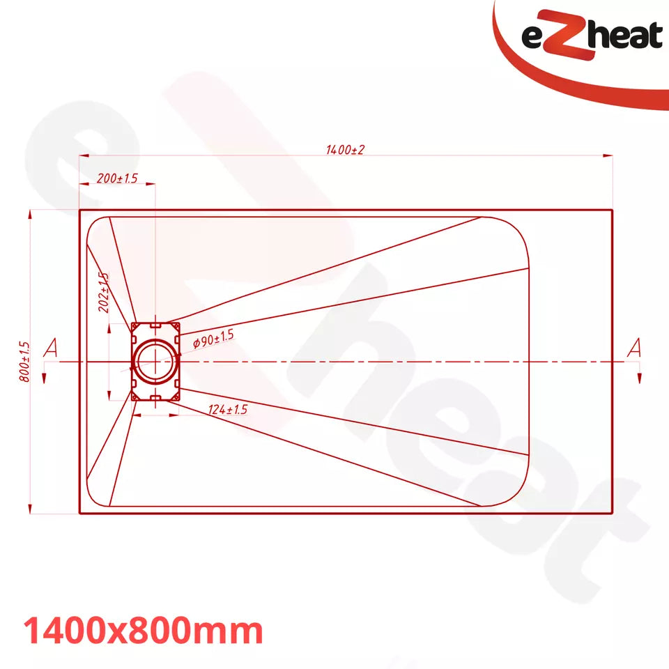 Grey SMC Shower Trays with Solid Drain Cover