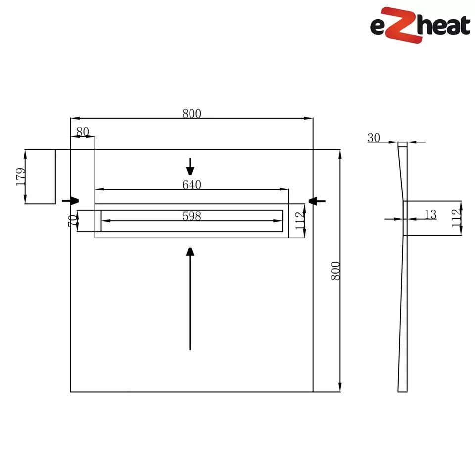 Linear Wetroom Shower Tray with Choice of Grate - Black