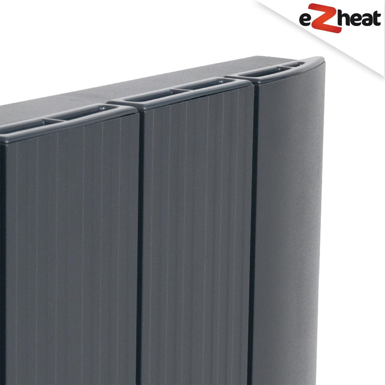 Radiator Anthracite Aluminium Single Horizontal 600 x 1135mm with Angled TRV Set