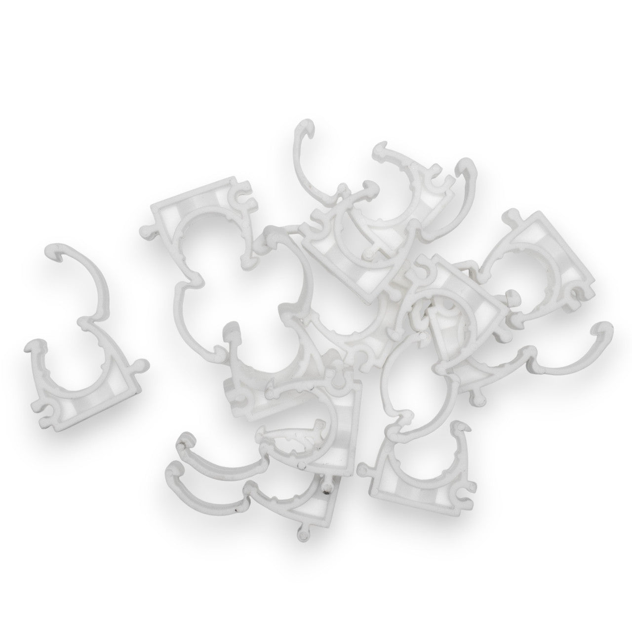 White Hinged Pipe clip for 25mm Pipe (50 Pack)