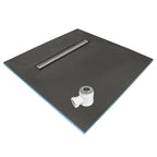 1000 x 1000 x 20mm Linear Wet Room Shower Trays Kit with Drain & Choice of Grate