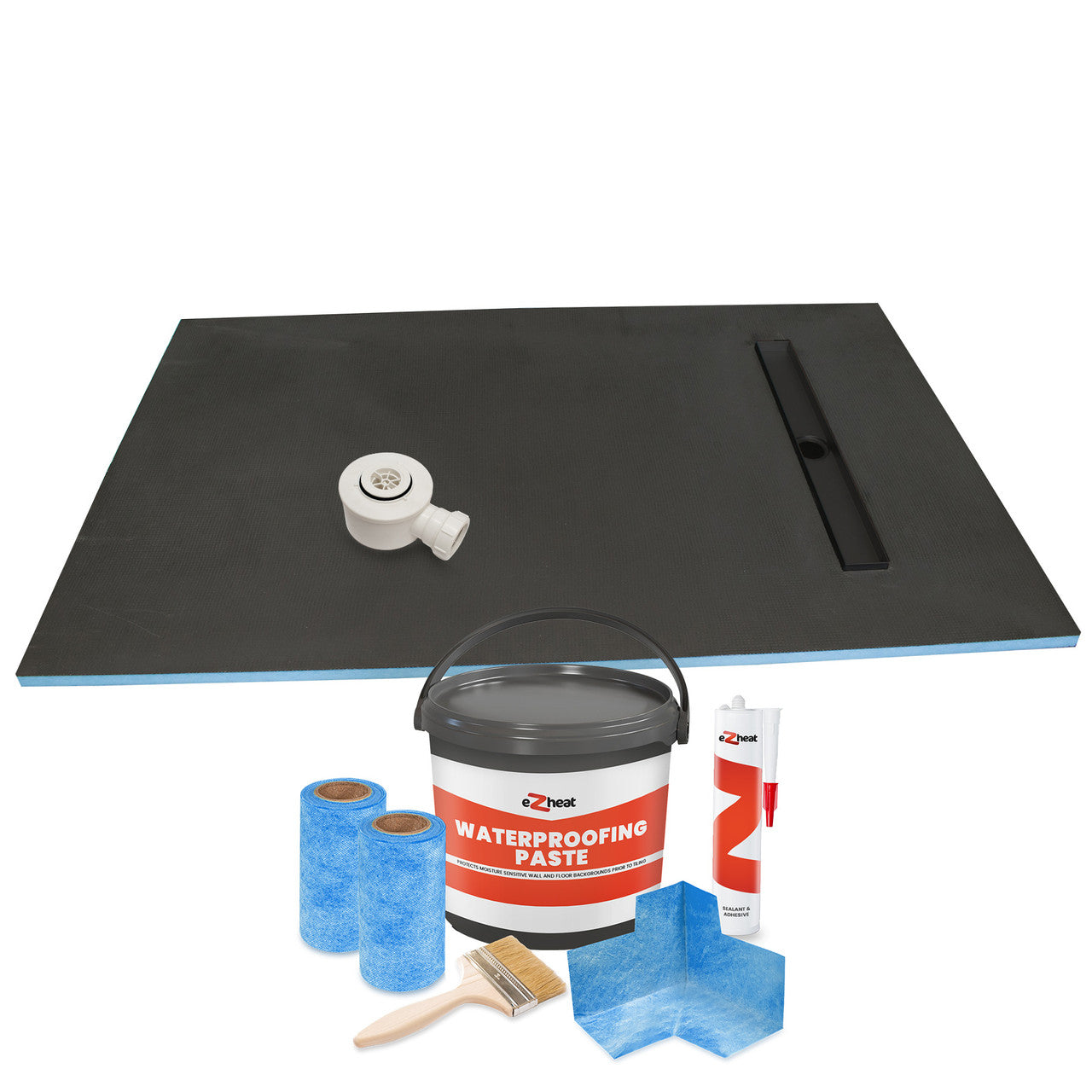 1200 x 900 x 20mm Linear Wet Room Shower Trays - Sirra